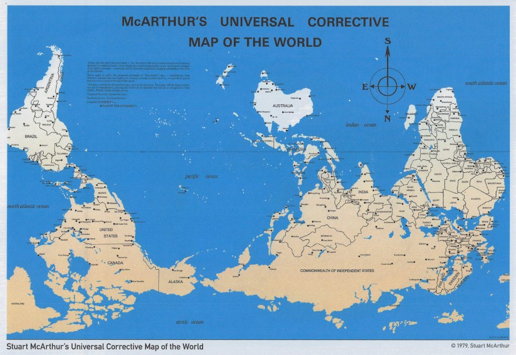 MacArthur S Universal Corrective Map Of The World Le Cortecs   MacArthurs Universal Corrective Map Of The World 1024x705 